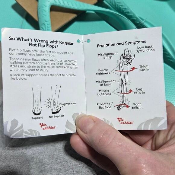 Archies Arch Support Flip Flops Blue Red & Green Many Sizes NWT - Picture 4 of 10